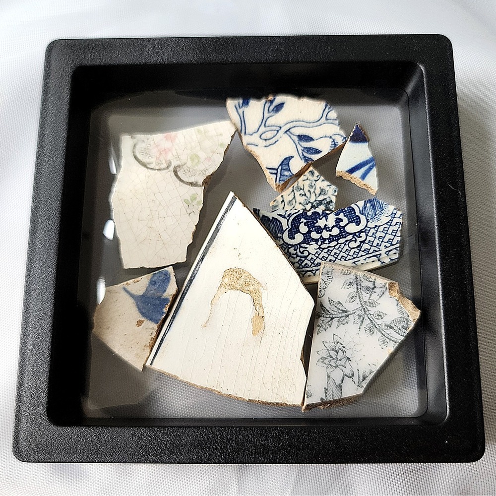 Antique Colonial Porcelain 1900 Pottery Shard Chinoiserie Designs Historical